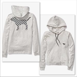 Victoria secret light gray hooded T-shirt
